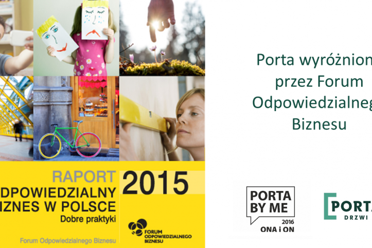 Konkurs PORTA BY ME wyróżniony w raporcie „Odpowiedzialny Biznes w Polsce. Dobre Praktyki”