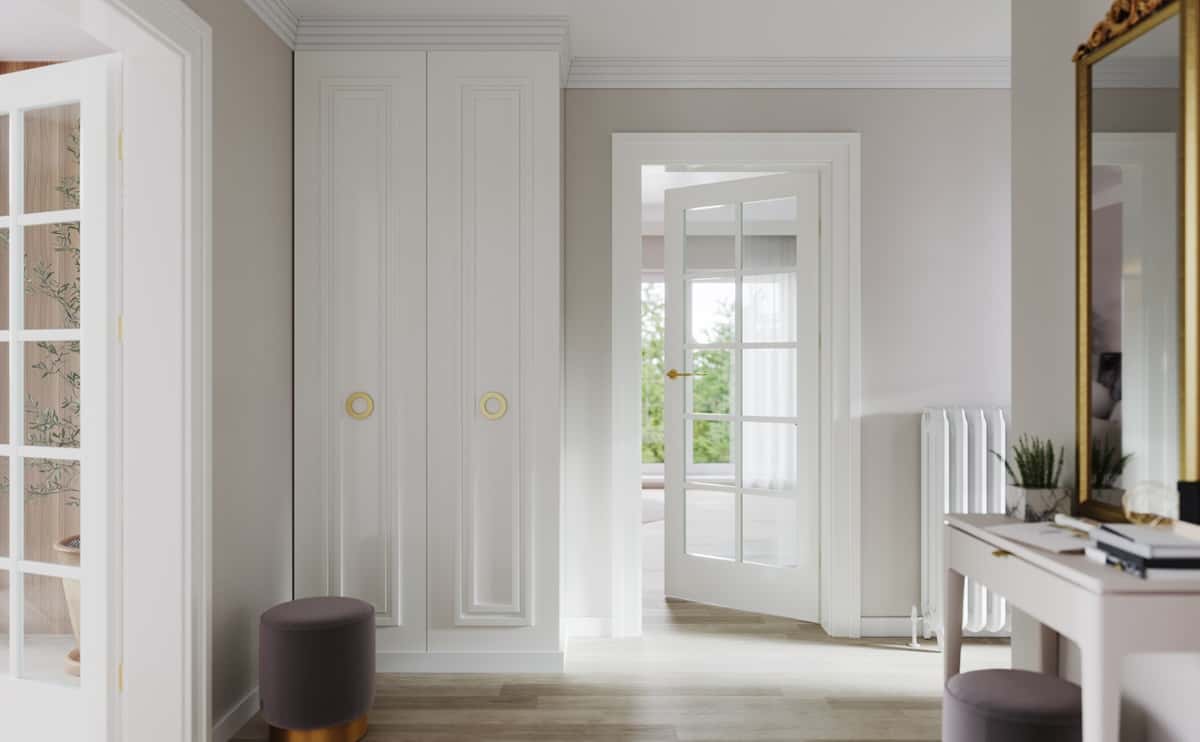 klasyczne białe drzwi przeszklone Porta VERRO model V1_Lakier UV Premium Plus