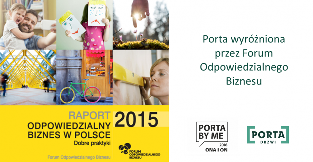 Konkurs PORTA BY ME wyróżniony w raporcie „Odpowiedzialny Biznes w Polsce. Dobre Praktyki”