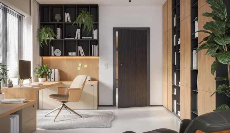 drzwi wewnętrzne pełne z kolekcji PORTA CPL_model 1.1_Laminat Cpl_kolor Struktura Ciemny