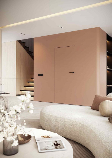 drzwi ukryte PORTA HIDE_model 11_w kolorze Pantone 2025 Mocha Mousse