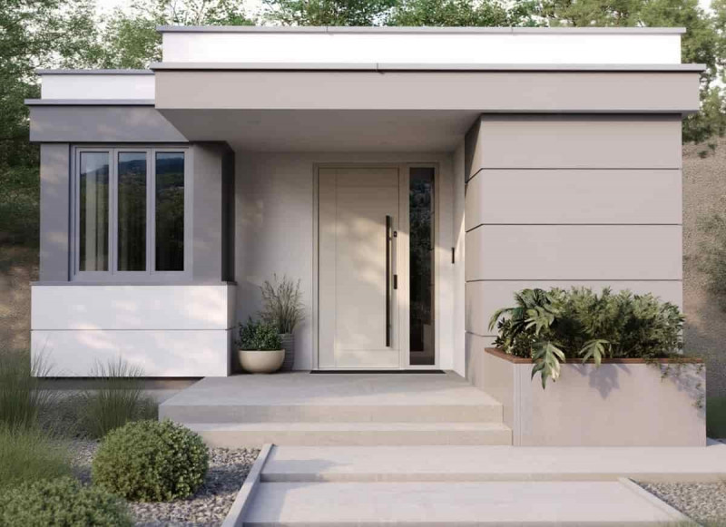 drzwi zewnętrzne Porta THERMO model L6 kolor Beżowo Szary