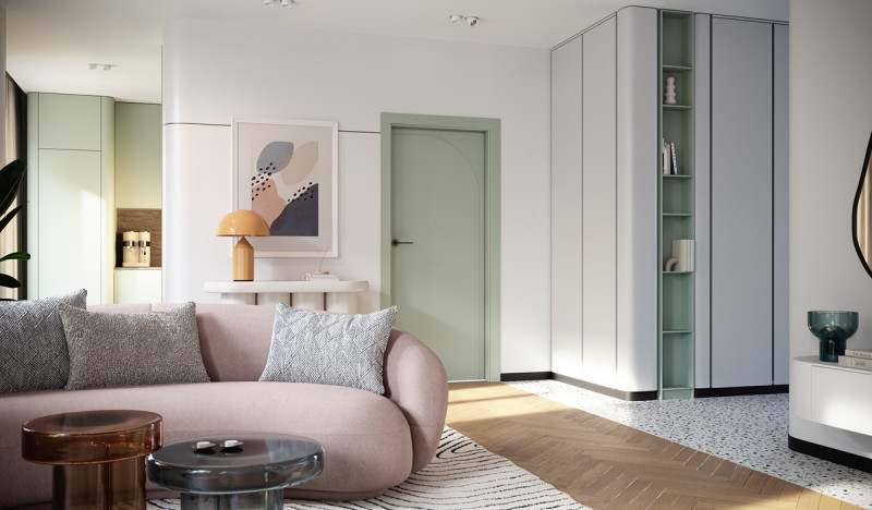 drzwi wewnetrzne PORTA ART DECO model 6 w kolorze Szałwia Lakier Uv Premium Plus