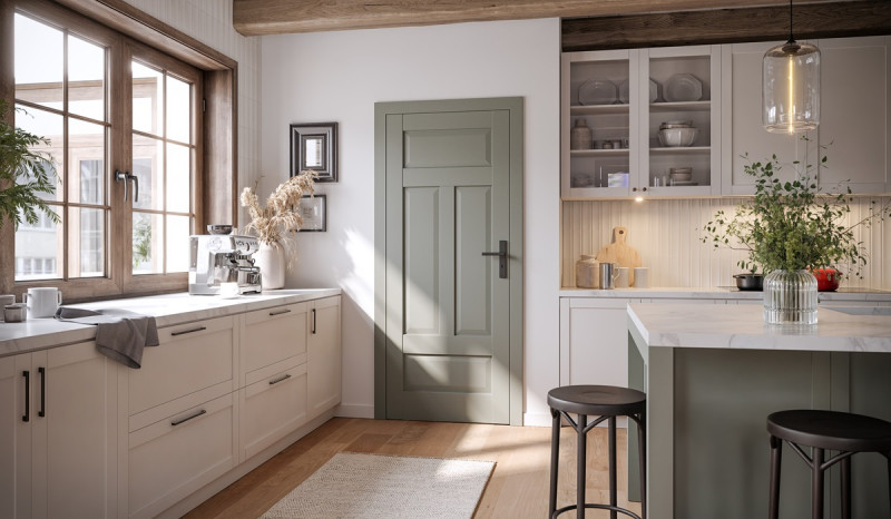 drzwi PORTA HARMONY model B0 w kolorze oliwkowym Okleina Portadecor