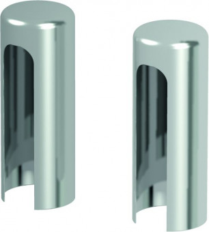 Caches pour charnières de porte extérieure — argent brillant