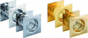 Bagues de ventilation carrées — doré / or mat / argent / argent mat
