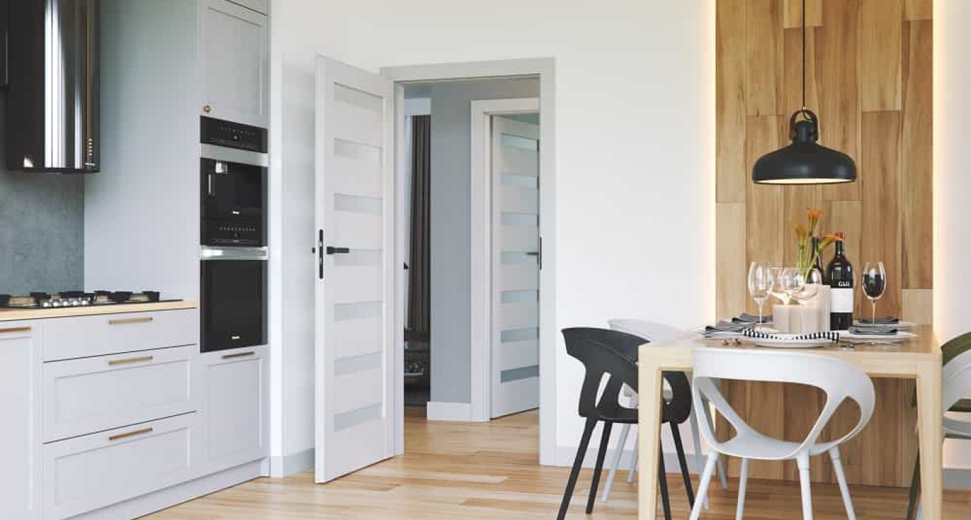 szare drzwi do kuchni Porta Verte HOME_model D7