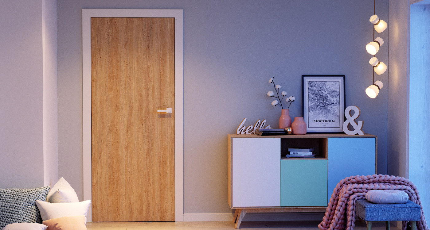 PORTA DECOR_P_Okleina Portaperfect3d_Buk Skandynawski_Ośc. PSE_Okleina Lakierowana Premium_Biały_Klamka Elegant_Biały_Arn Porta