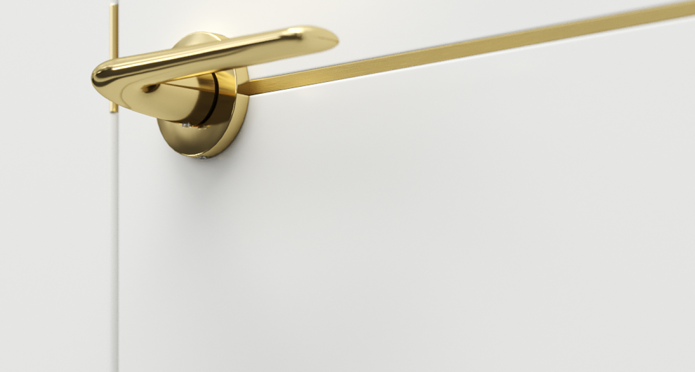 Porta DESIRE_model 3_złote_intarsje, złota klamka