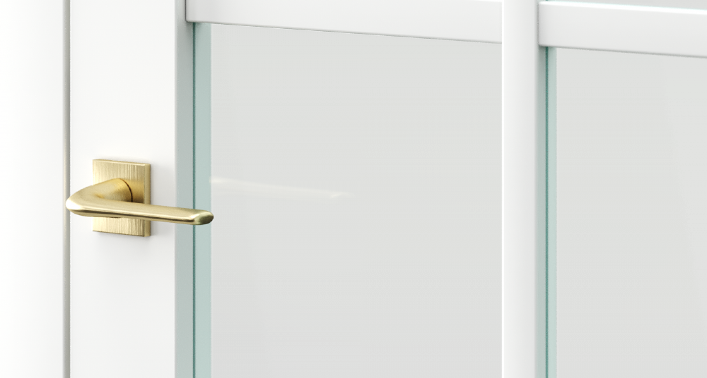 Porta VERRO_V2_Lakier UV Premium Plus_Biały_Ośc Ps Elegance_klamka Lago Złoty Mat_detal