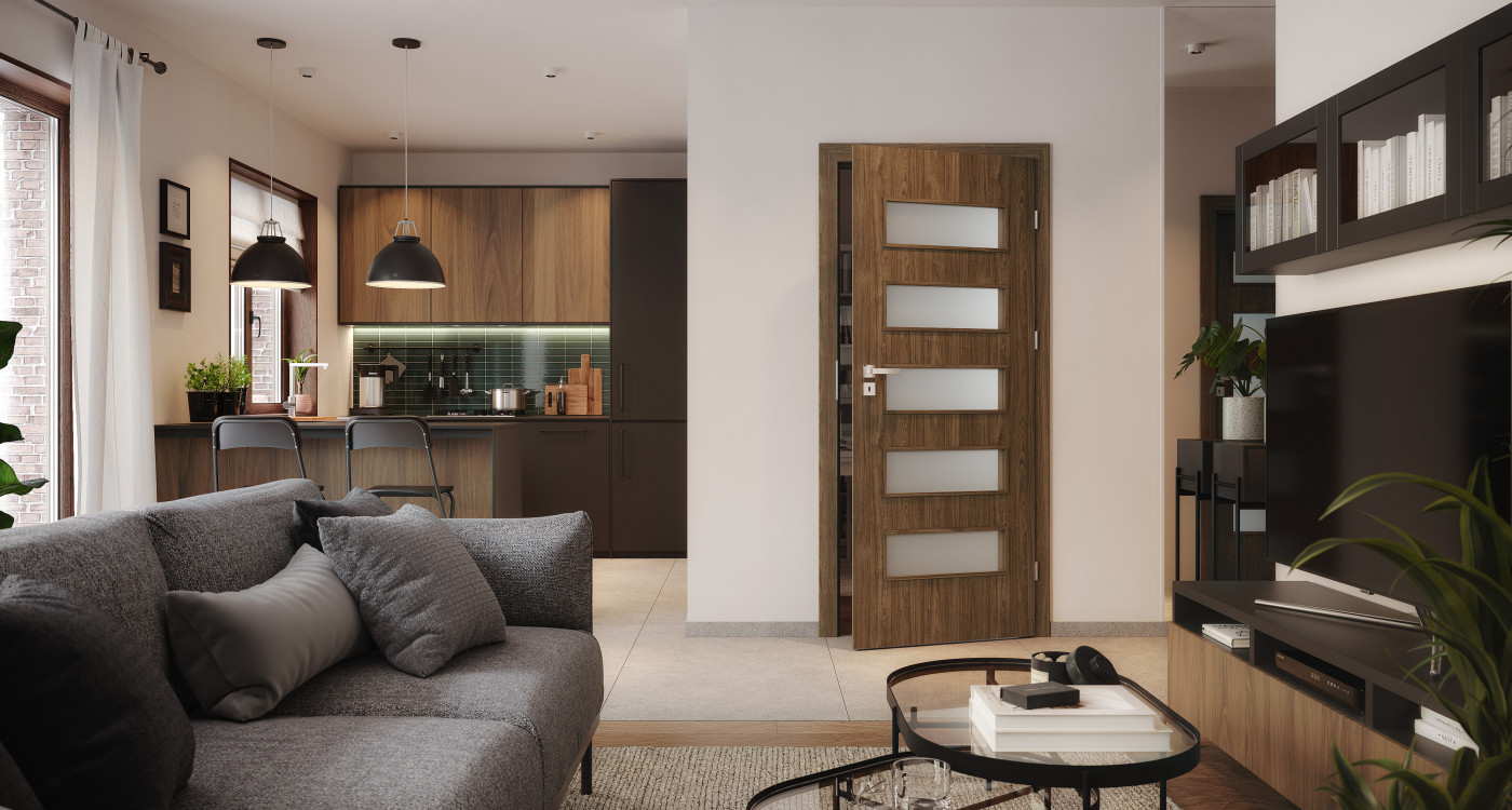 PORTA FIT_G5_Okleina_GRUPA III_CPL_HQ_Orzech Naturalny Matowy_Ośc. PS_Klamka Eleganto Srebrny_Arn_Porta_Horizontal_Poziom