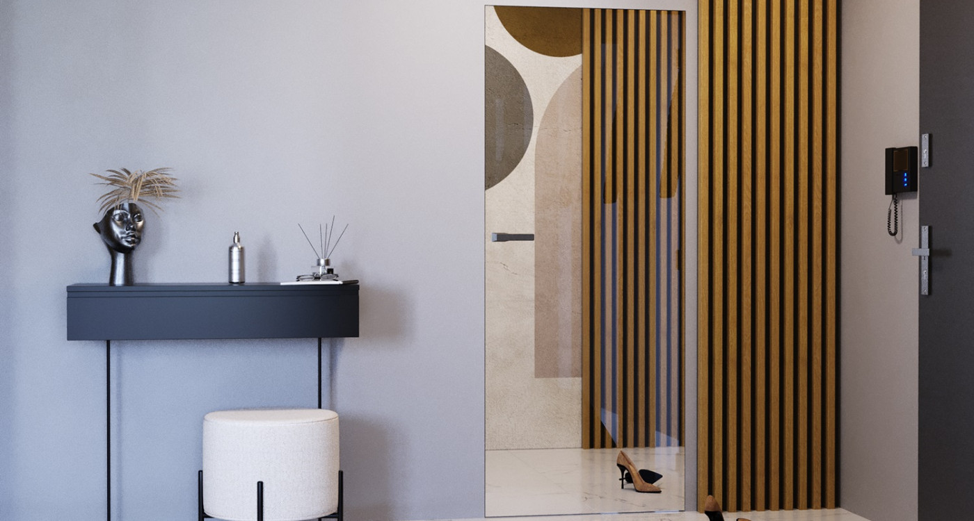 PORTA HIDE_11_Lustro_Klamka Maxima_Czarny_Arn Porta