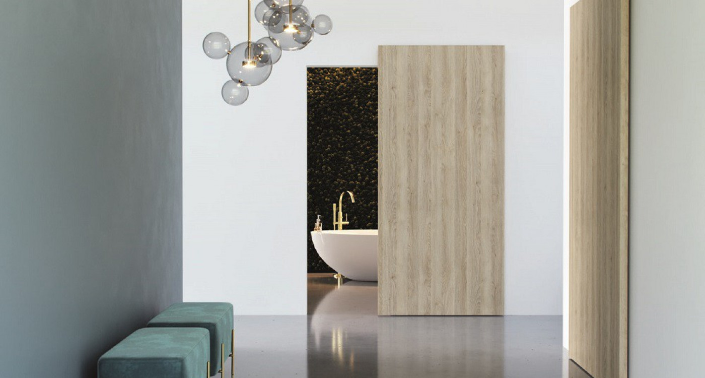 drzwi przesuwne do łazienki z systemem przesuwnym EFEKT