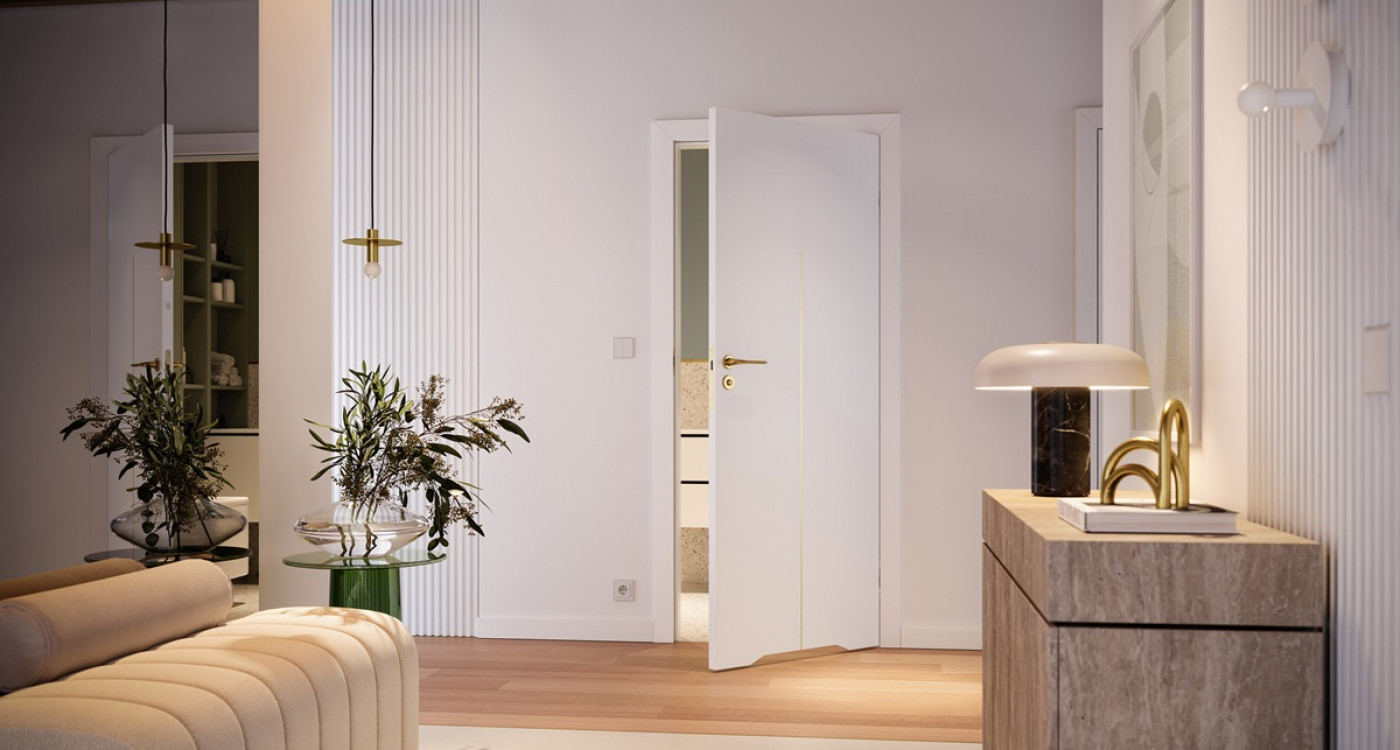 białe drzwi do łazienki PORTA DESIRE model 6 Lakier UV Premium Plus