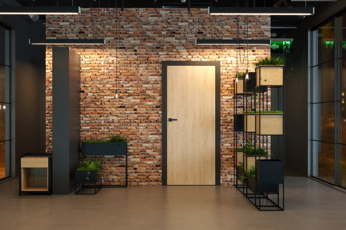 PORTA LOFT 11, Okleina Portaperfect3d, Buk Skandynawski, Ośc. Stalowa PSE, Czarny, Klamka Elegant Czarny