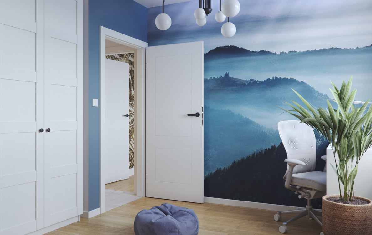 PORTA FACTOR 3, Lakier UV Standard, Biały, Ośc.PS Elegance, Klamka Organic Czarny