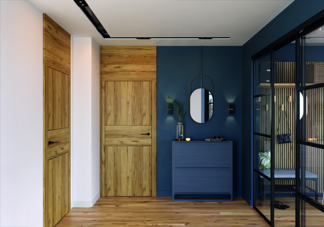 PORTA LEVEL C2, Okleina Portadecor, Dąb Catania, Ośc. Level 100, Klamka Azalia Czarny