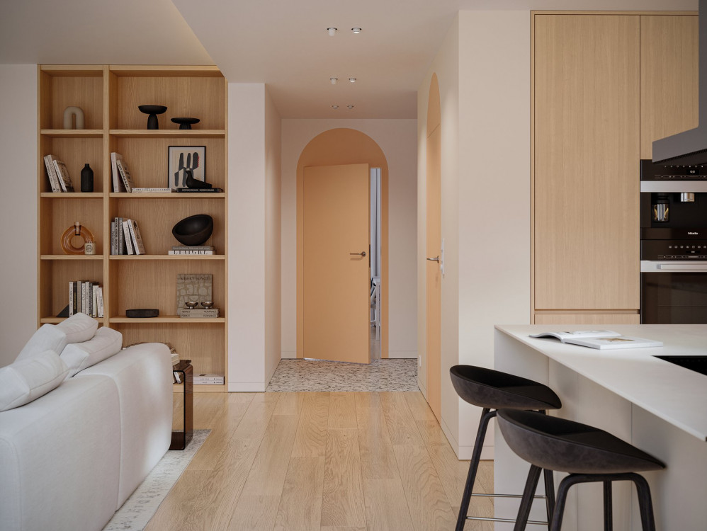 PORTA HIDE 11, PantonePeachFuzz, Ośc. Ukryta Aluminiowa, Klamka Azalia Chrom Satyna