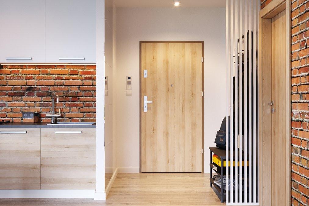 AGAT, Pełne, Okleina Cpl, Buk Piaskowy, Ośc. Stalowa KD, Farba Poliestrowa Premium, Beżowy Ral 1019, Wizjer, Klamka Agat Srebrny