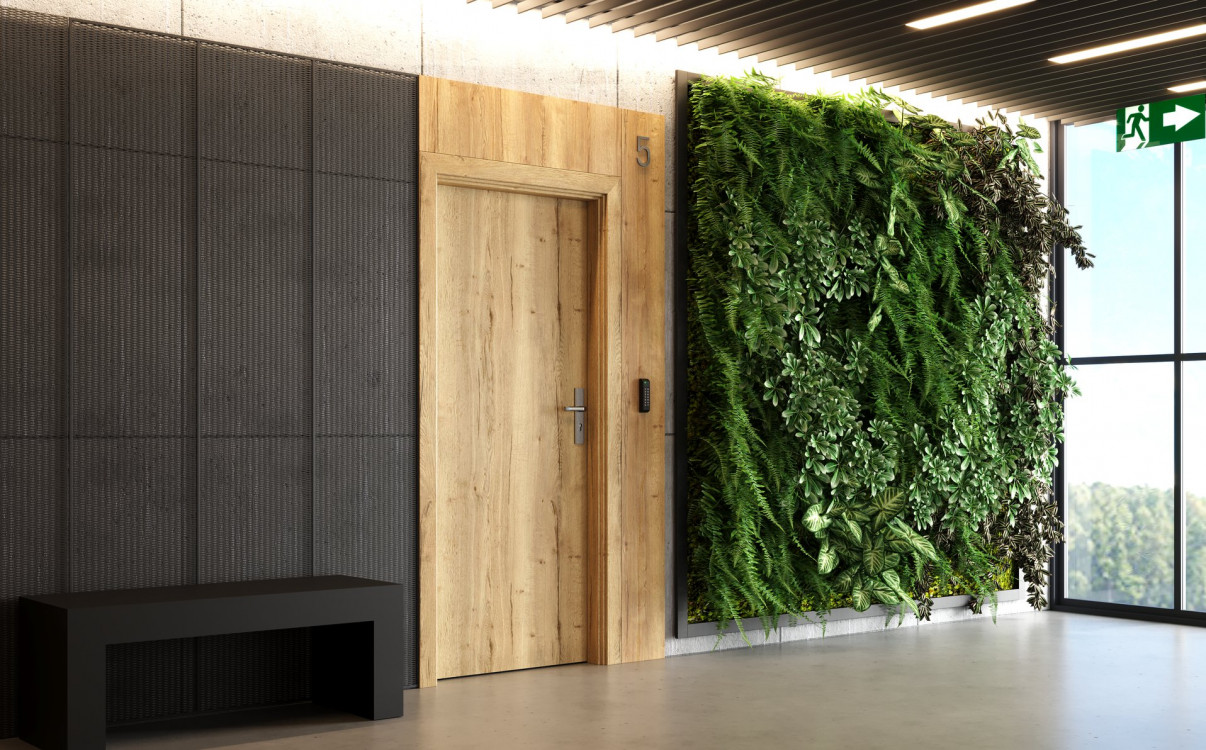 INNOVO 42 dB, Płaskie, Halifax, Dąb Naturalny, Ośc. PS, Klamka Opal Plus, Inox