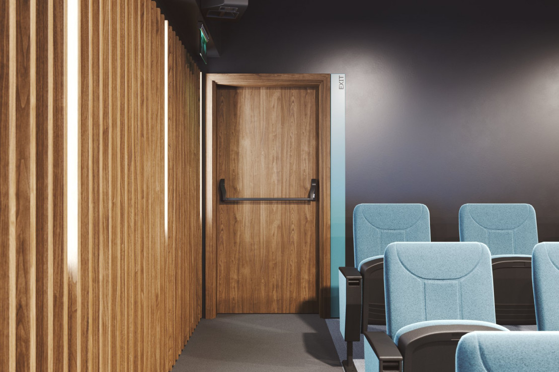 Akustyczne 42 dB, Plaskie, Okleina Cpl, Orzech Naturalny, Ośc. PS, Antypanik