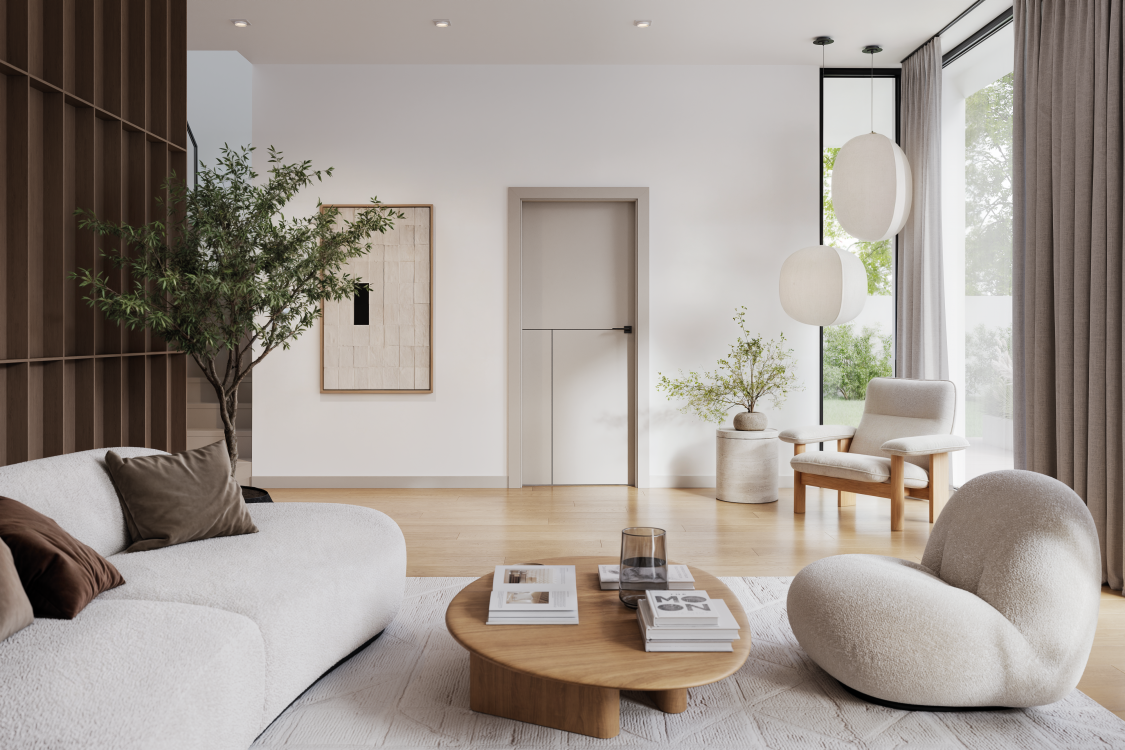 PORTA UNI KOLOR MODERN, L1, Okleina Lakierowana Matt, Kaszmir Matt, Ośc. PS, Klamka DIVO FIT Q