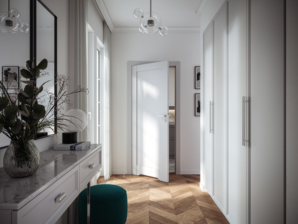 PORTA GRANDE, A0, Lakier UV premium plus Szary RAL7035, osc Ps Elegance' klamka Azura Srebrny WC' podcięcie wentylacyjne