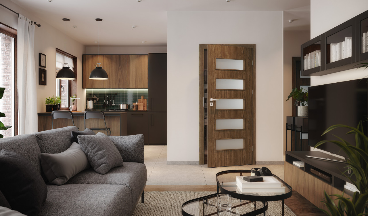 PORTA FIT_G5_Okleina_GRUPA III_CPL_HQ_Orzech Naturalny Matowy_Ośc. PS_Klamka Eleganto Srebrny_Arn_Porta_Horizontal_Poziom