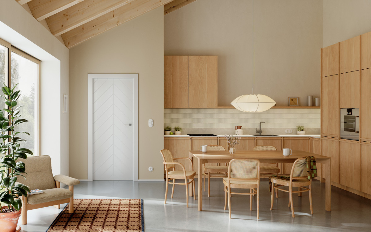 PORTA VECTOR Premium_J_Lakier UV Premium_Biały_Ośc. PS Elegance_Klamka Lago Srebrny_Arn PORTA_Rustic_Poziom