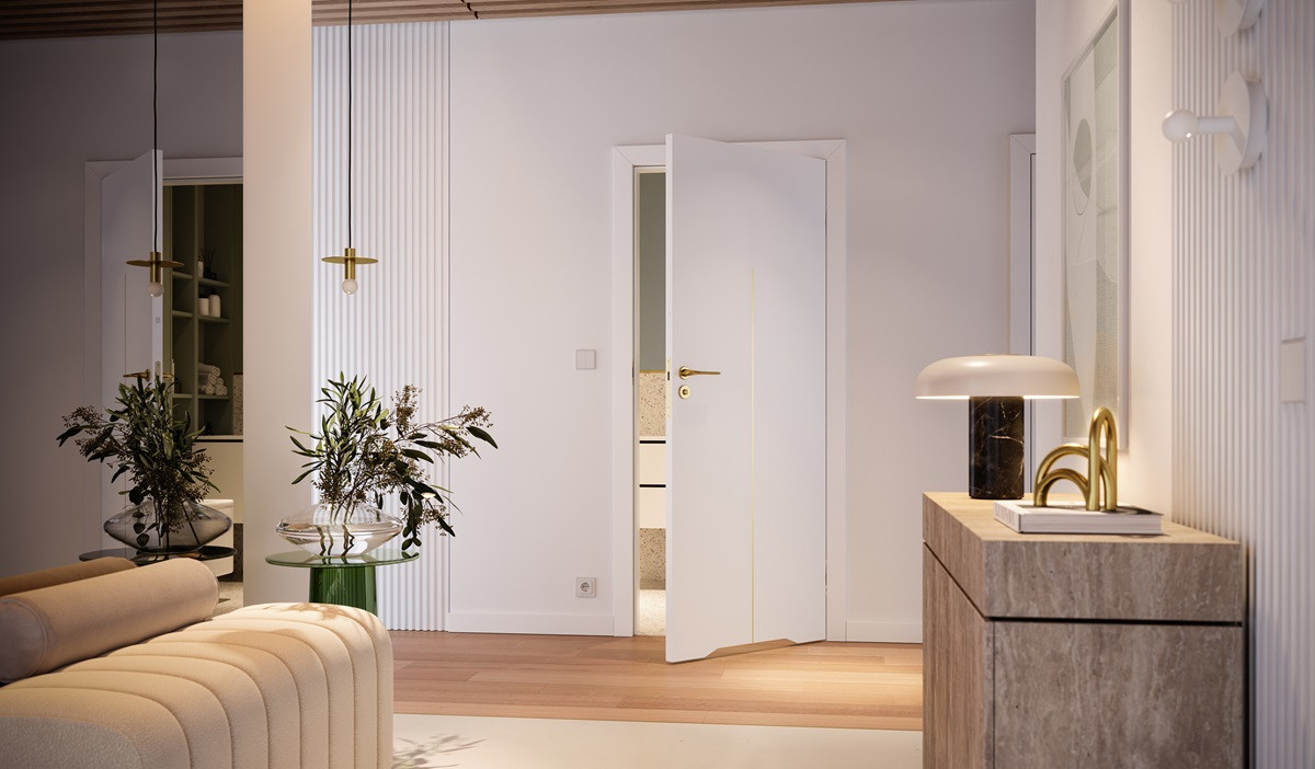 białe drzwi do łazienki PORTA DESIRE model 6 Lakier UV Premium Plus